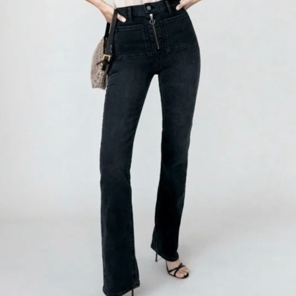 Reformation Black Boot Cut Jeans